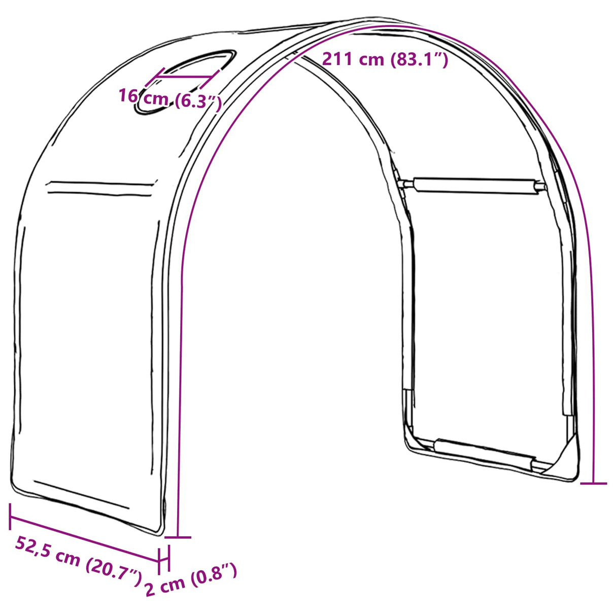 vidaXL Bed Tunnel 2 pcs Light Blue 211 x 52.5 x 2 cm Polyester