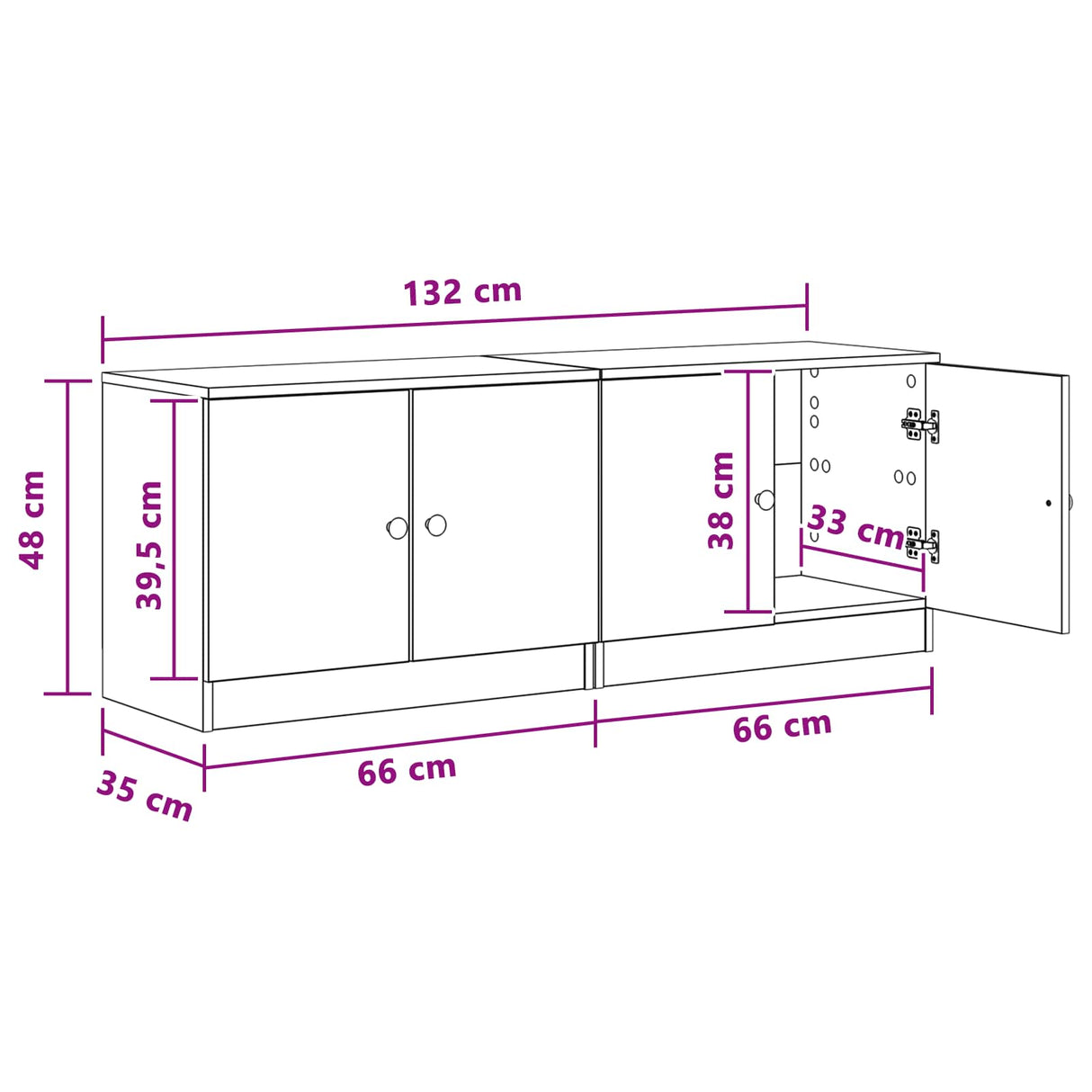 vidaXL Storage cabinet for loft bed 2 pcs White 66x35x48 cm Engineered wood