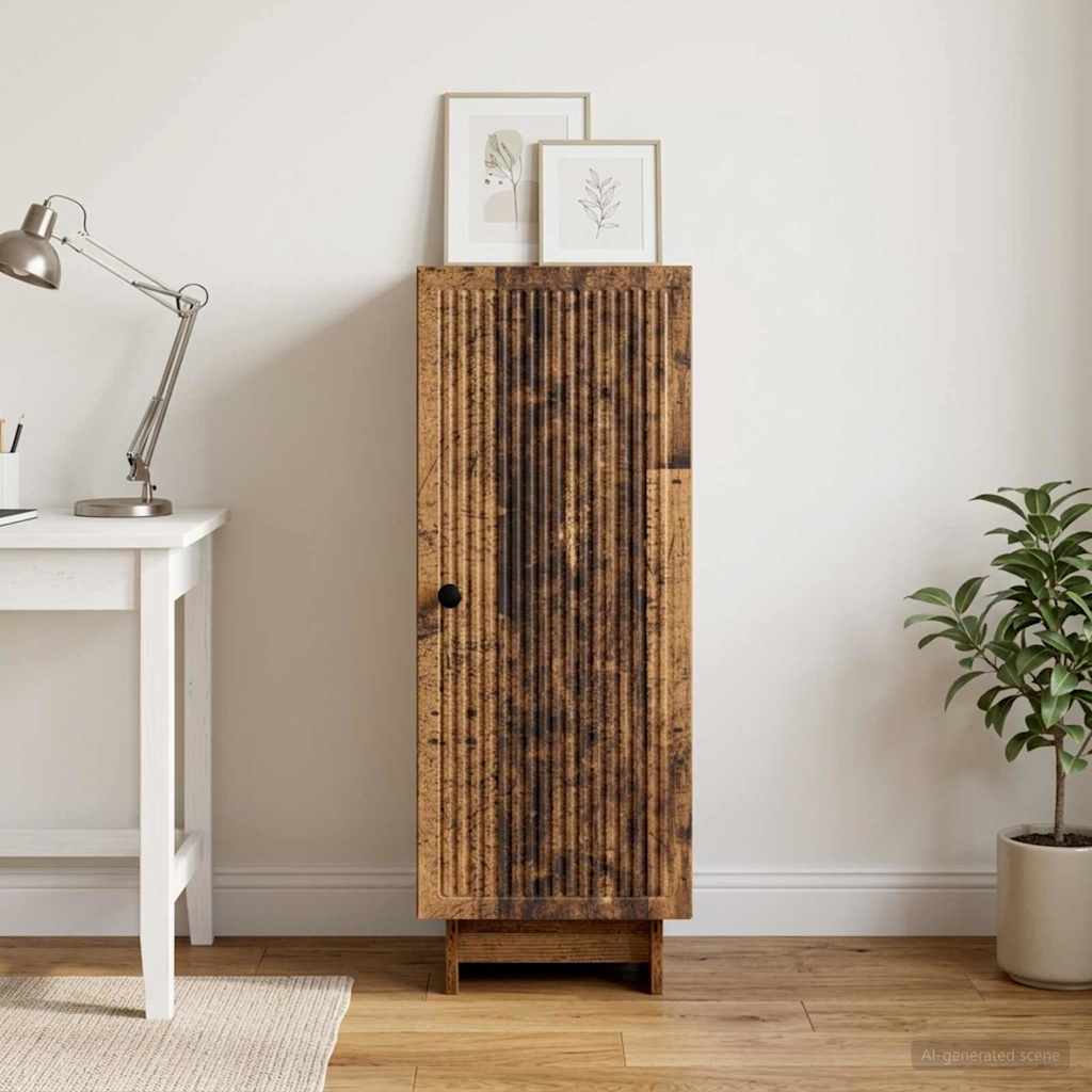 vidaXL Dressoir Wit 33 x 34,5 x 90 cm Bewerkt hout
