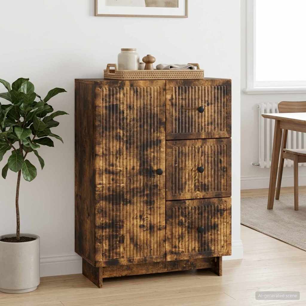 vidaXL Sideboard with Drawer White 66 x 34.5 x 90 cm Engineered Wood
