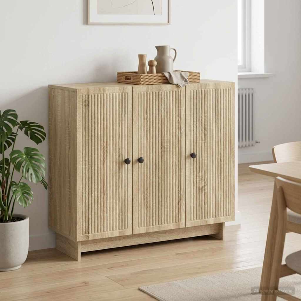 vidaXL Dressoir Wit 89 x 34,5 x 80 cm Bewerkt hout