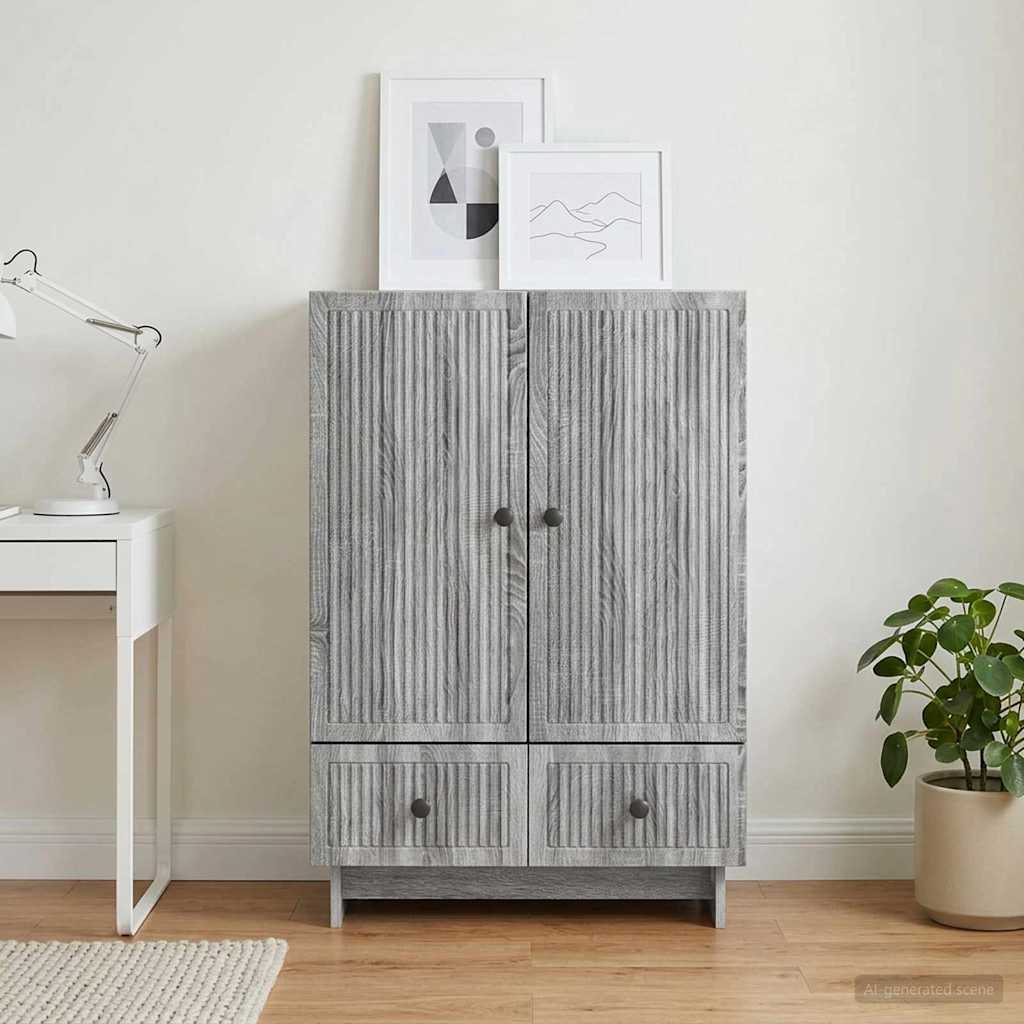 vidaXL Dressoir Wit 66 x 34,5 x 95 cm Geconstrueerd hout