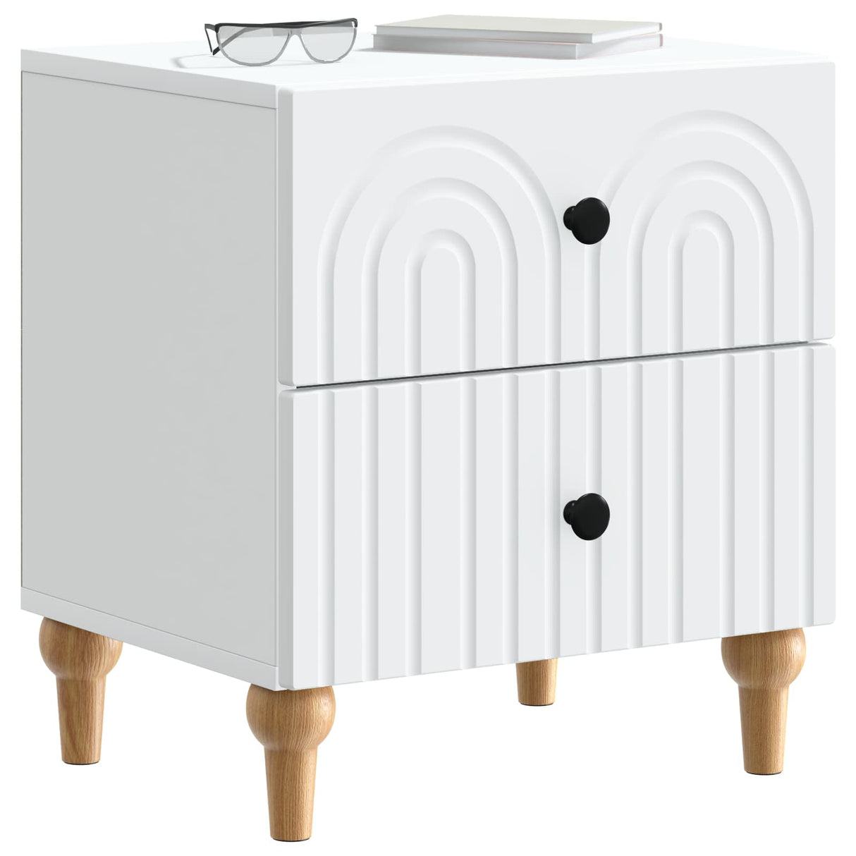 vidaXL Nightstand with Drawer White 43 x 34.5 x 48 cm Engineered Wood