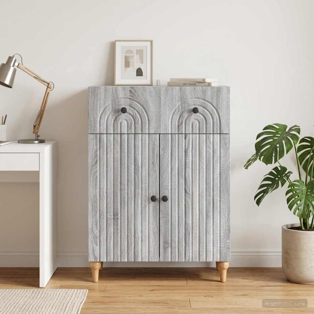 vidaXL Dressoir met lade Wit 66 x 34,5 x 90 cm Bewerkt hout