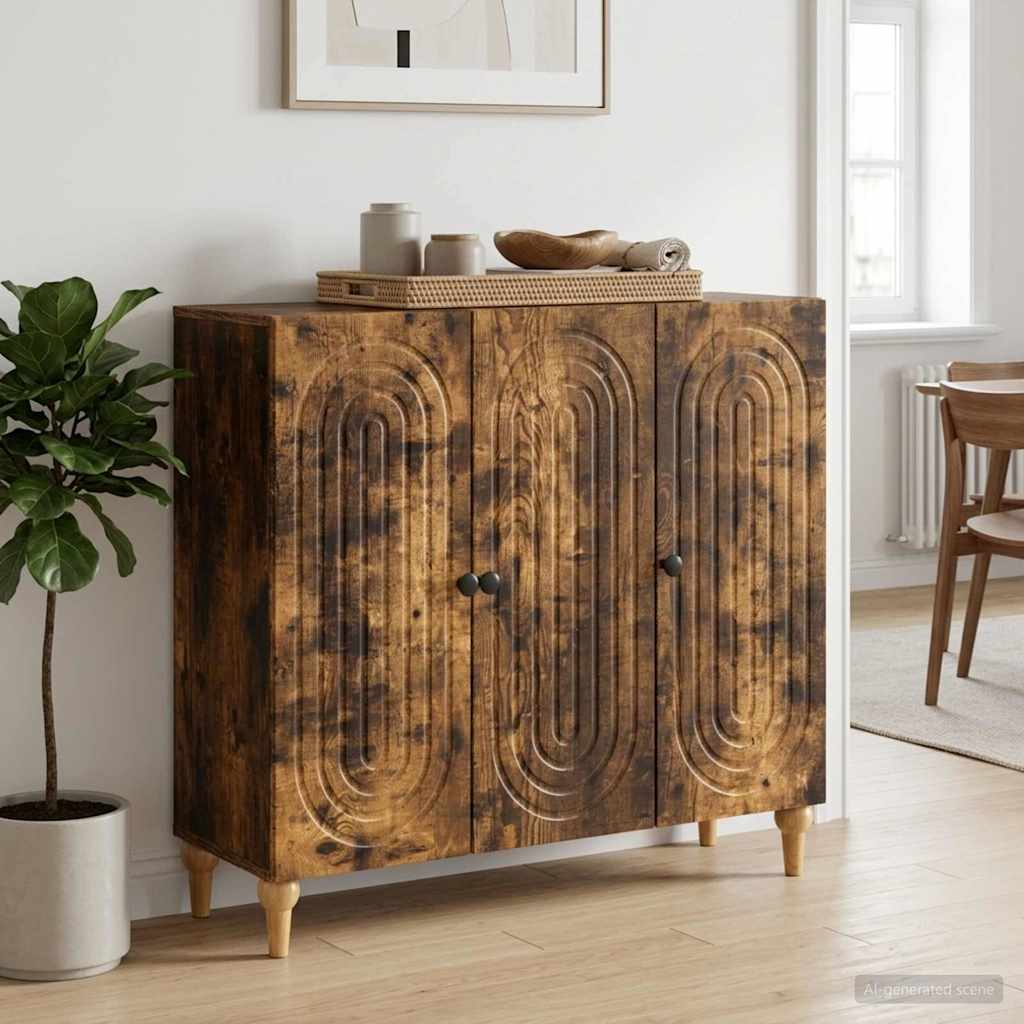 vidaXL Dressoir Wit 89 x 34,5 x 80 cm Bewerkt hout