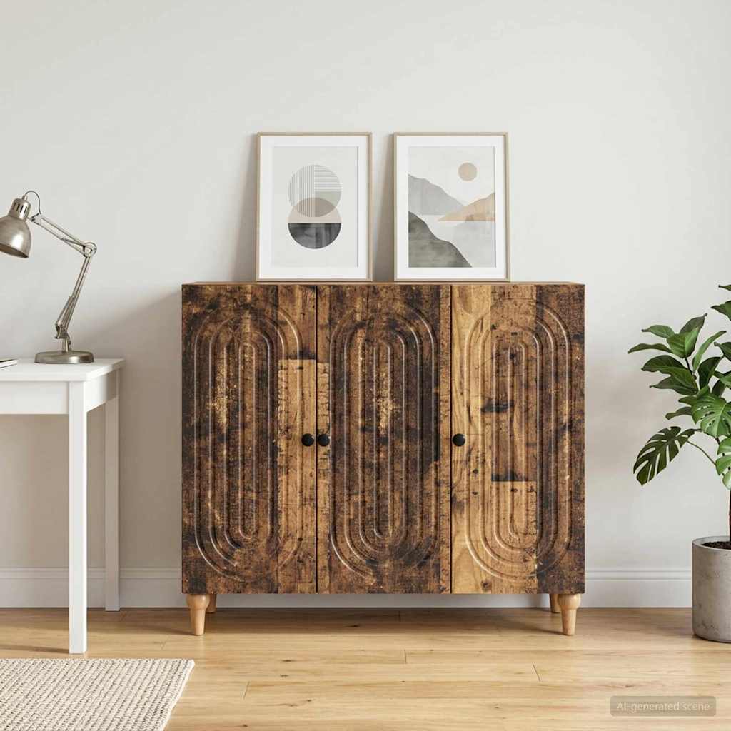 vidaXL Dressoir Wit 89 x 34,5 x 80 cm Bewerkt hout