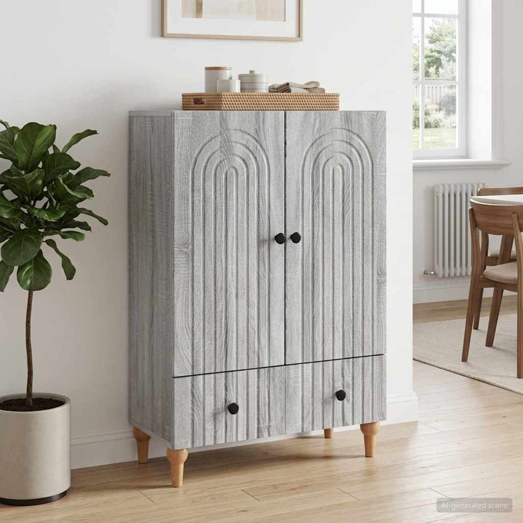 vidaXL Dressoir met lade Wit 66 x 34,5 x 95 cm Bewerkt hout