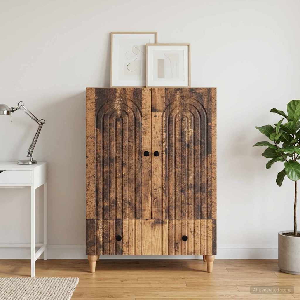 vidaXL Dressoir met lade Wit 66 x 34,5 x 95 cm Bewerkt hout