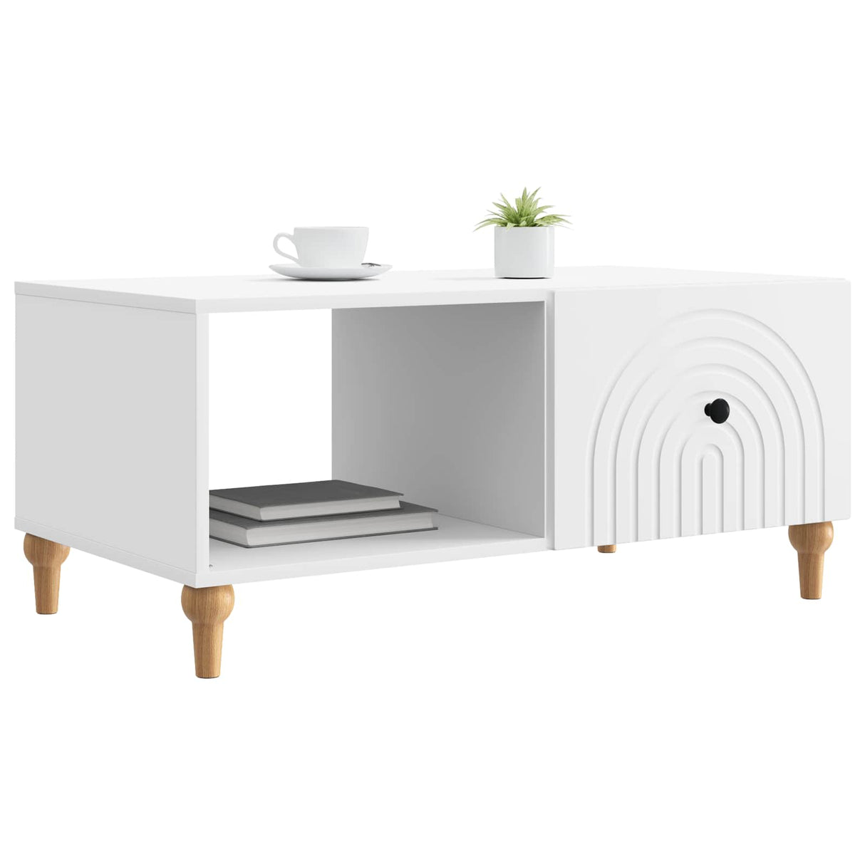 vidaXL Salontafel Wit 90 x 50 x 40 cm Bewerkt hout
