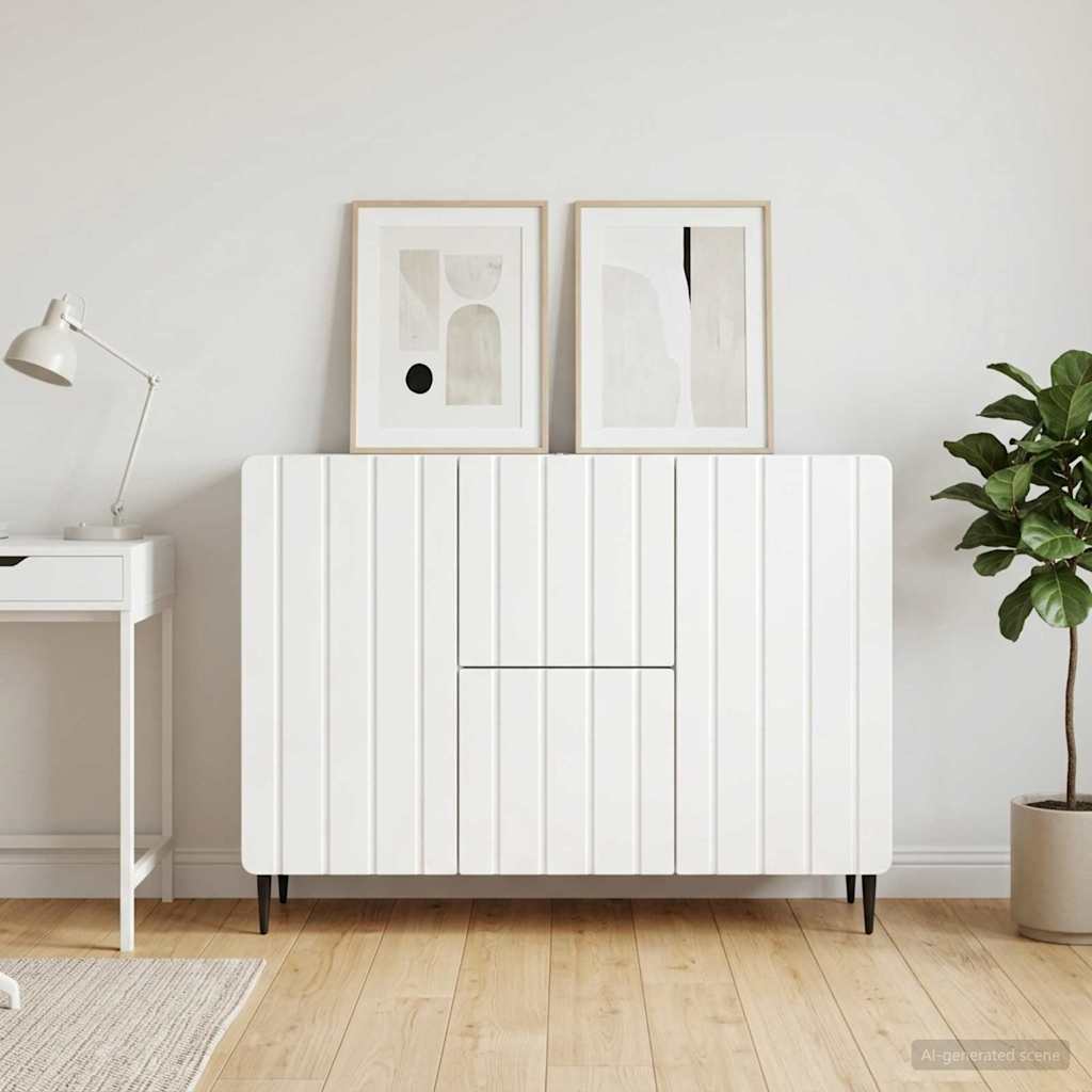 vidaXL Dressoir met lade Wit 89 x 34,5 x 62 cm Bewerkt hout