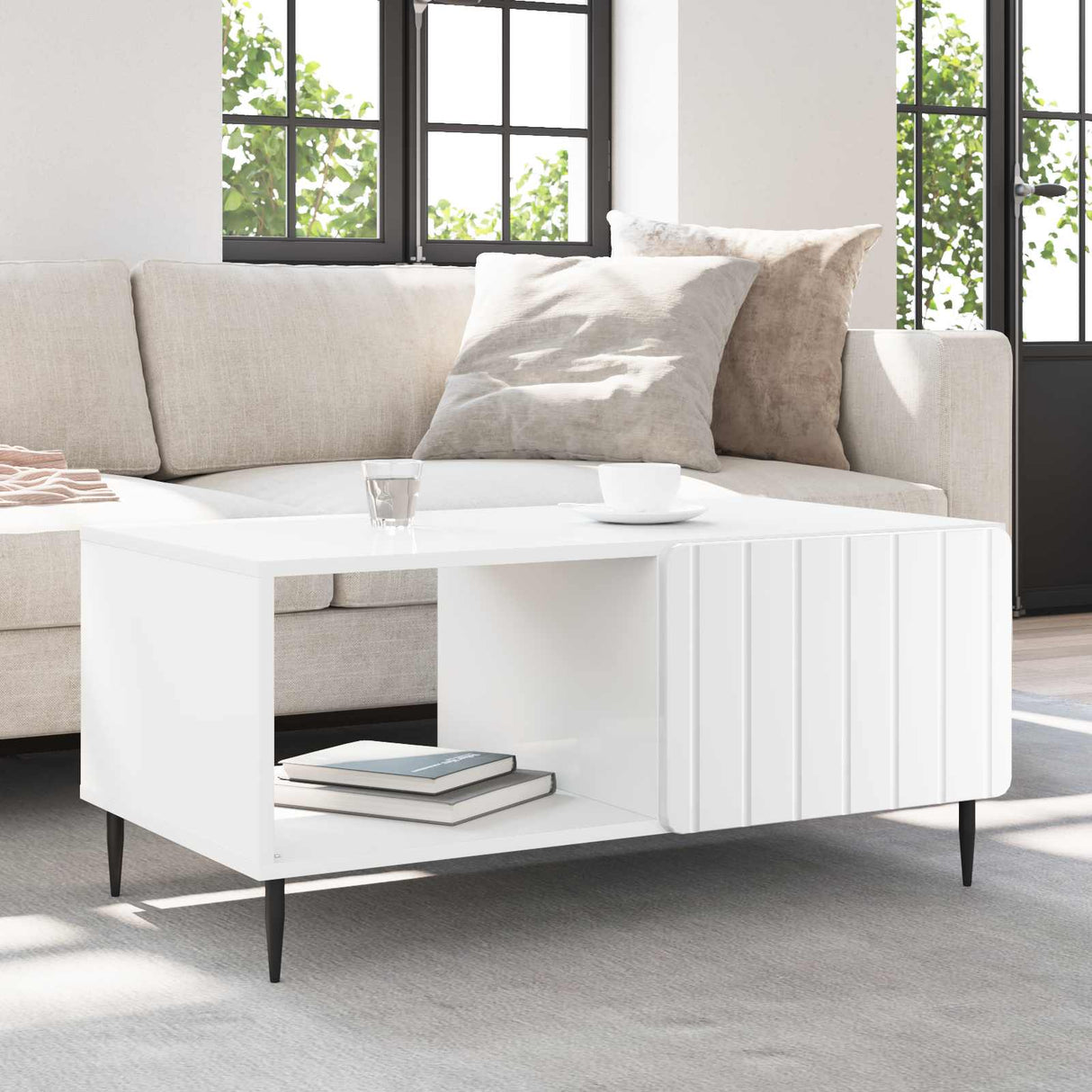 vidaXL Salontafel Wit 90 x 50 x 40 cm Bewerkt hout