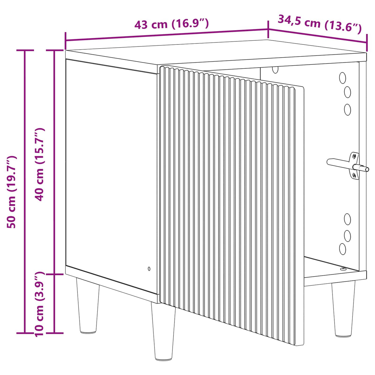 vidaXL Nachtkastje 2 pcs Wit 43 x 34,5 x 50 cm Bewerkt hout