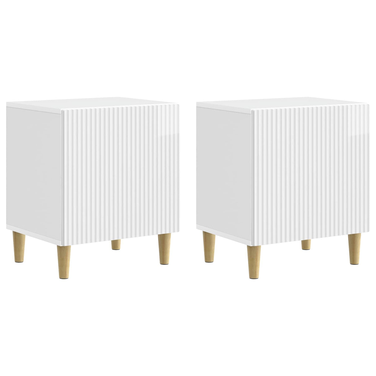 vidaXL Nachtkastje 2 pcs Wit 43 x 34,5 x 50 cm Bewerkt hout