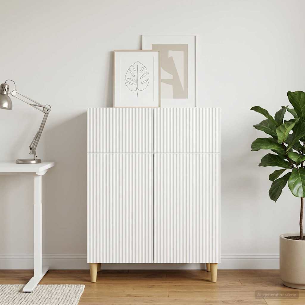 vidaXL Chest of Drawers with Drawer White 66 x 34.5 x 90 cm Engineered Wood