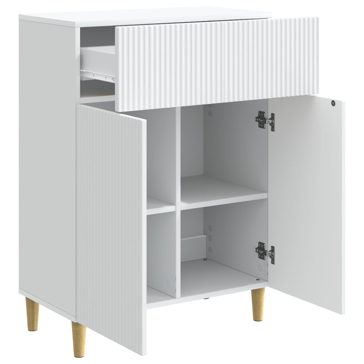 vidaXL Chest of Drawers with Drawer White 66 x 34.5 x 90 cm Engineered Wood