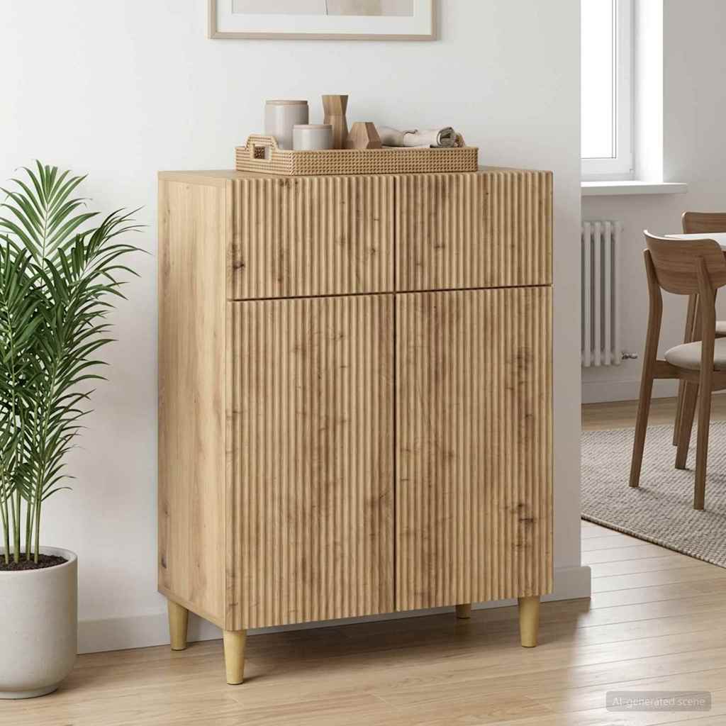 vidaXL Chest of Drawers with Drawer White 66 x 34.5 x 90 cm Engineered Wood