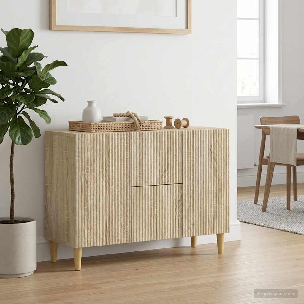 vidaXL Dressoir met lade Wit 89 x 34,5 x 60 cm Bewerkt hout