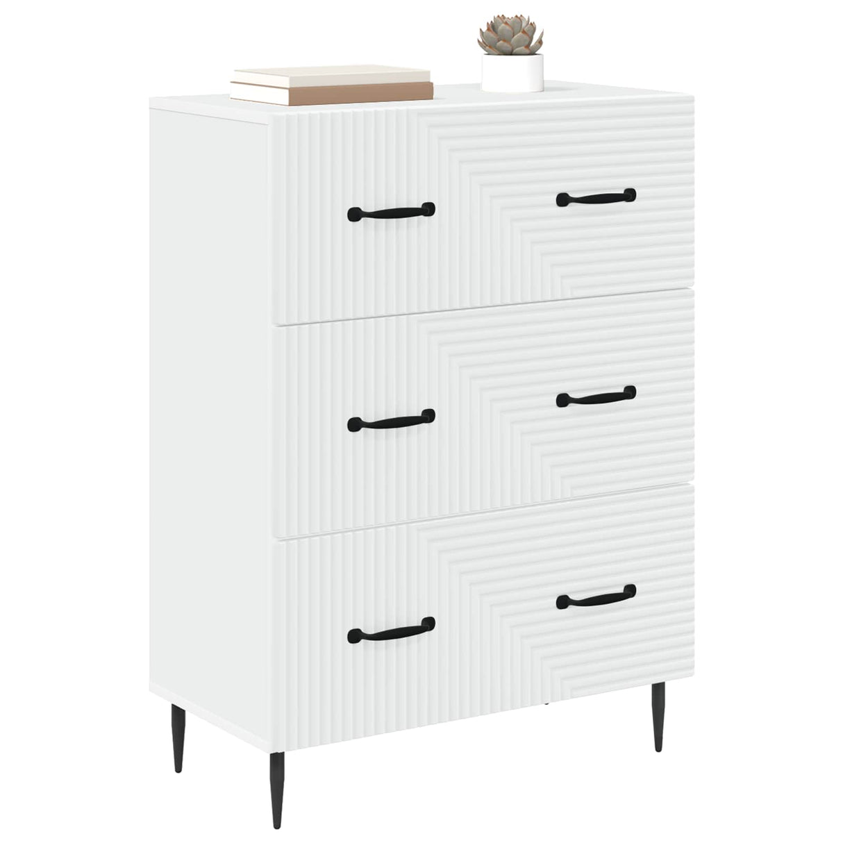 vidaXL Ladekast Wit 66 x 34,5 x 89,5 cm Bewerkt hout