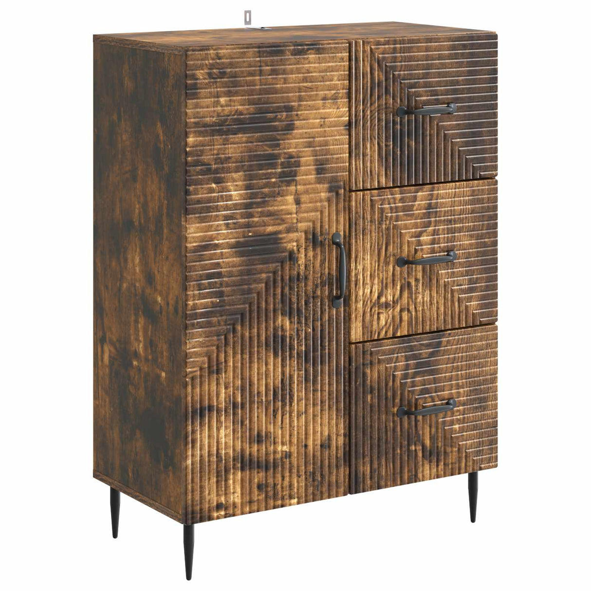 vidaXL Sideboard with Drawer Black 66 x 34.5 x 89.5 cm Engineered Wood