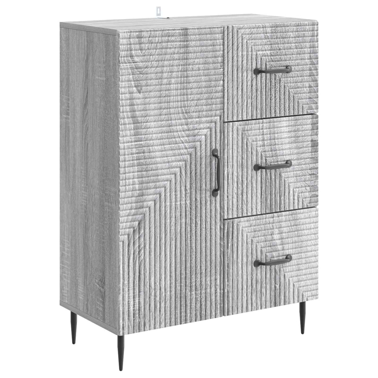 vidaXL Sideboard with Drawer Black 66 x 34.5 x 89.5 cm Engineered Wood