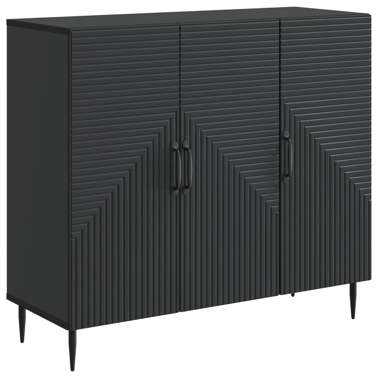 vidaXL Dressoir Zwart 89 x 34,5 x 80 cm Bewerkt hout