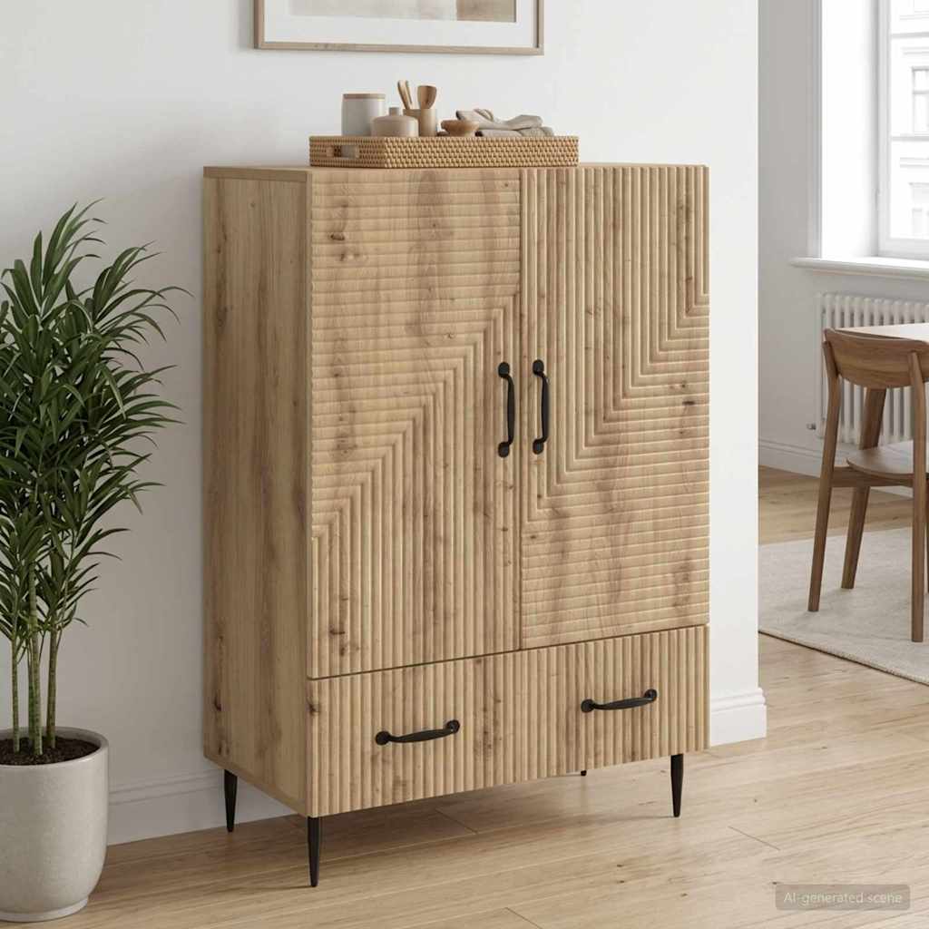 vidaXL Dressoir met lade Wit 66 x 34,5 x 95 cm Bewerkt hout