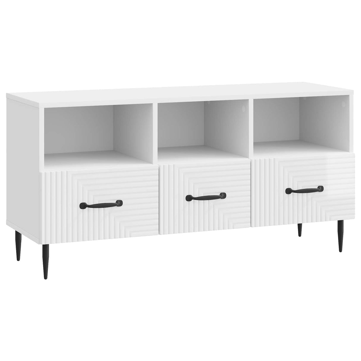 vidaXL TV Kast met lade Zwart 102 x 34,5 x 50 cm Bewerkt hout