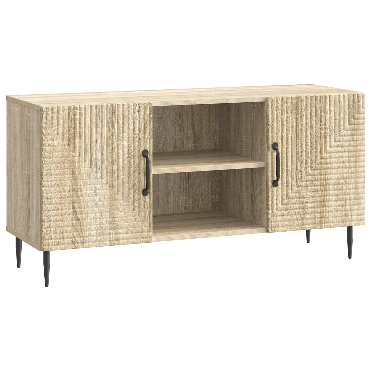 vidaXL TV Kast Zwart 102 x 34,5 x 50 cm Bewerkt hout