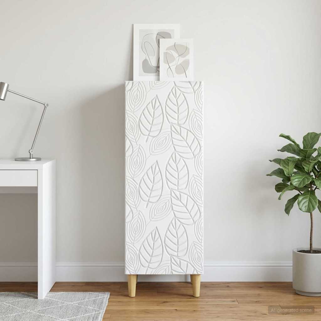 vidaXL Dressoir Wit 33 x 34,5 x 90 cm Bewerkt hout
