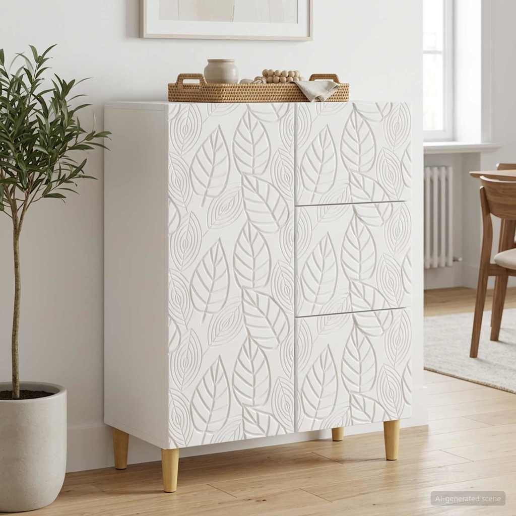 vidaXL Dressoir Wit 66 x 34,5 x 90 cm Bewerkt hout