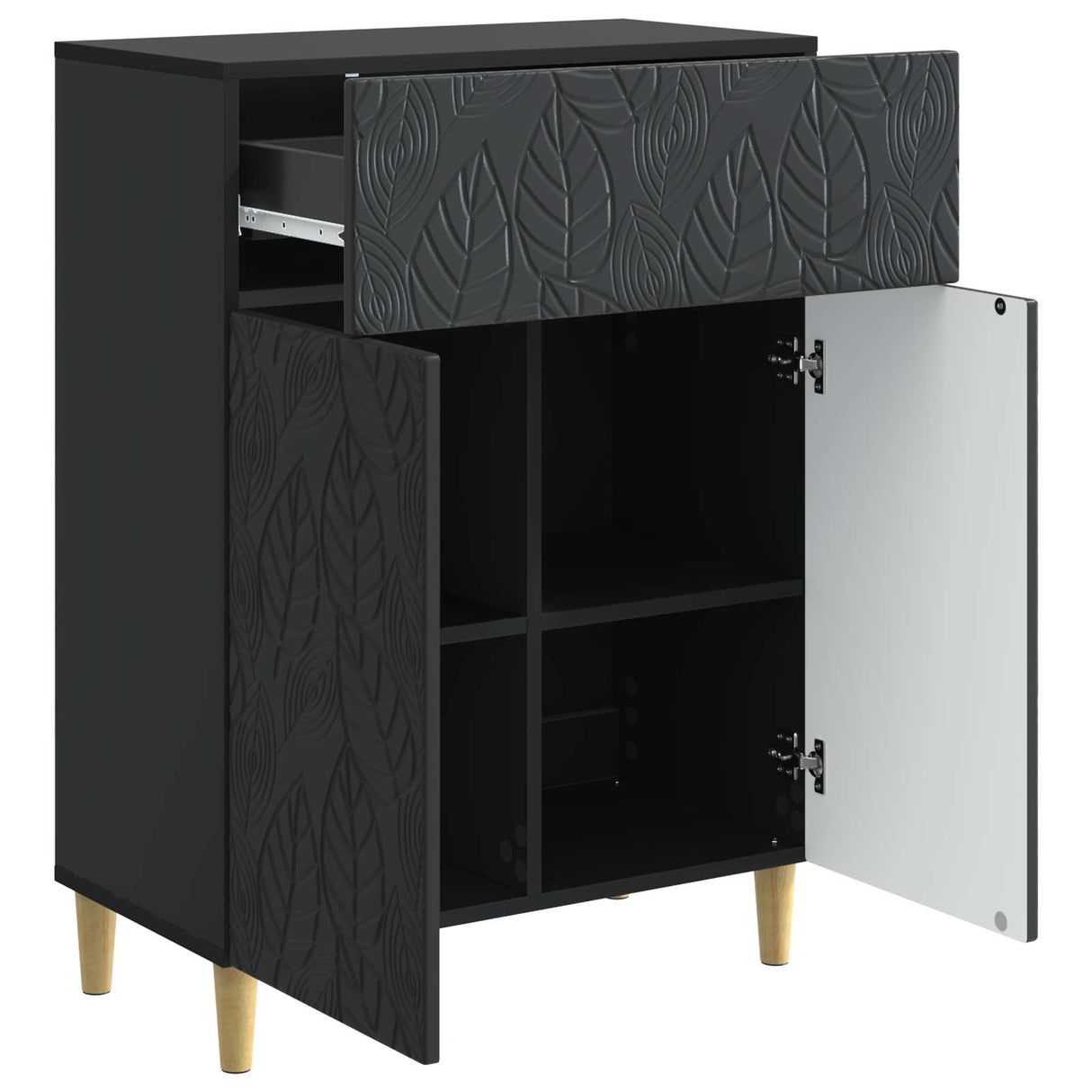 vidaXL Sideboard Black 66 x 34.5 x 90 cm Engineered Wood