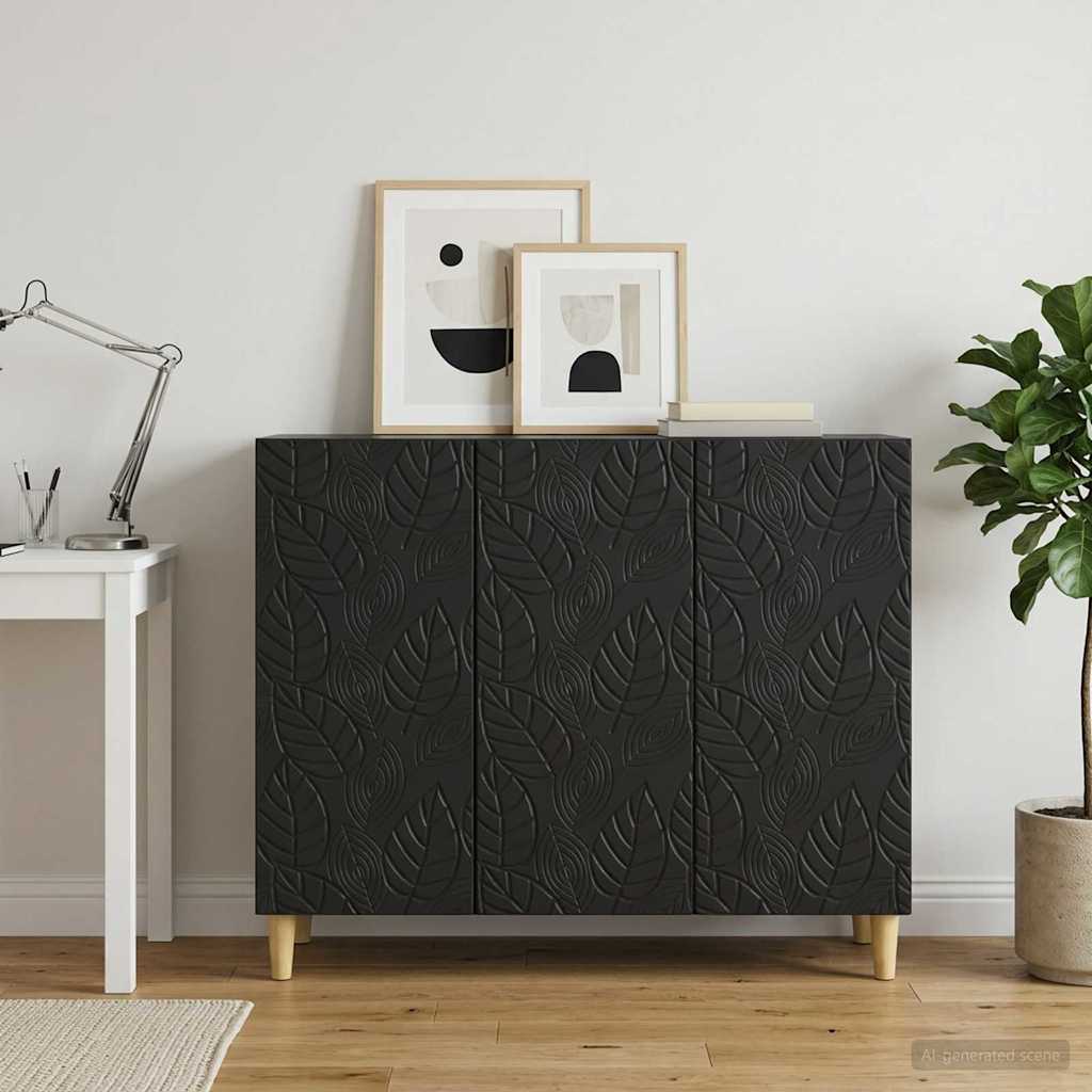 vidaXL Dressoir Zwart 89 x 34,5 x 80 cm Bewerkt hout