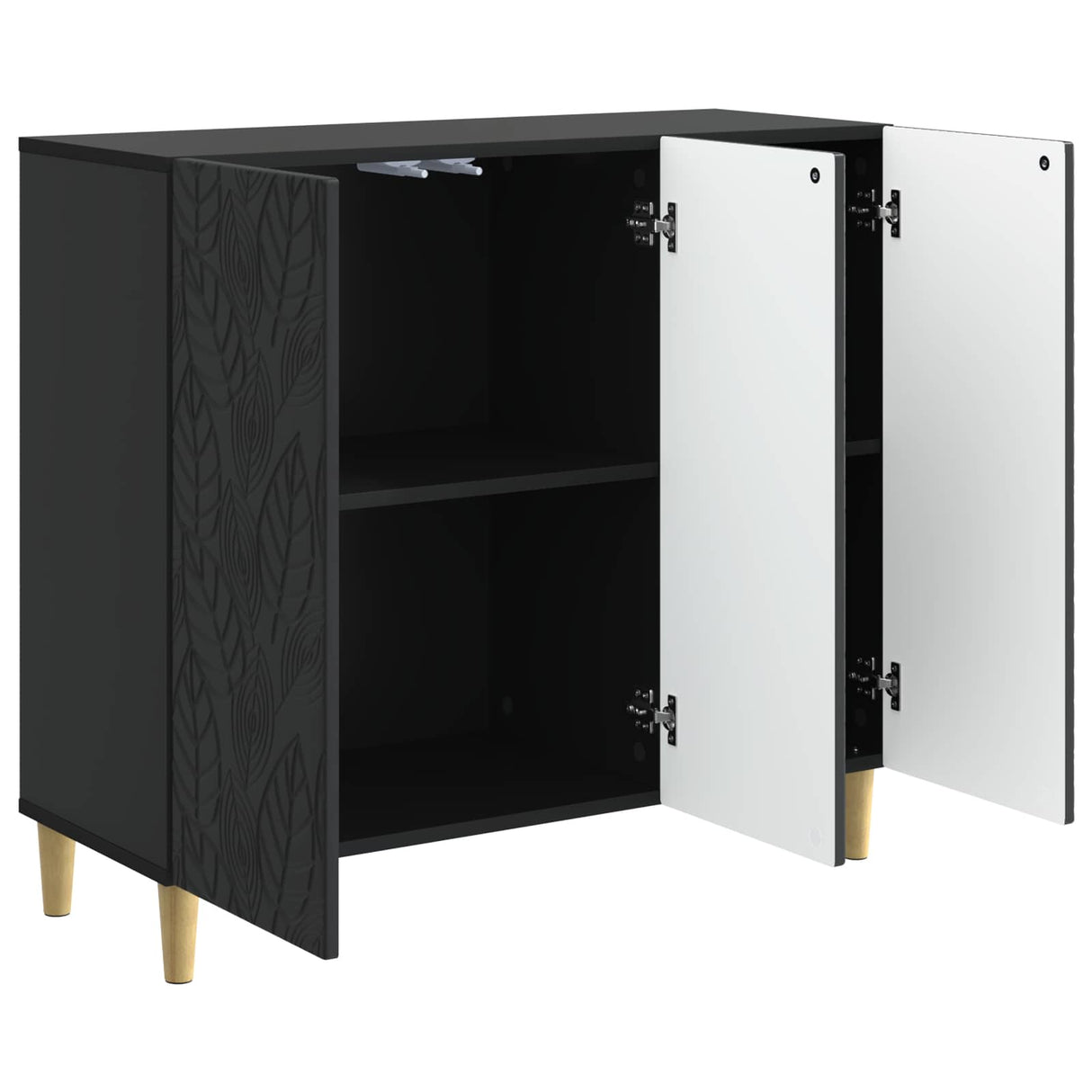 vidaXL Dressoir Zwart 89 x 34,5 x 80 cm Bewerkt hout