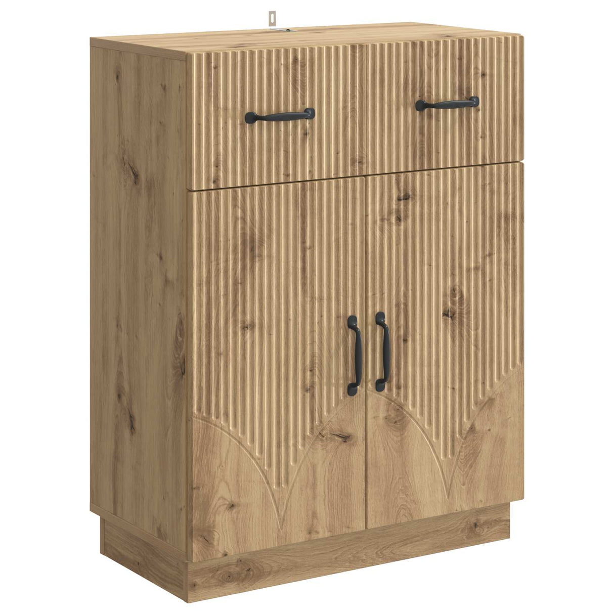 vidaXL Sideboard with Drawer Black 66 x 34.5 x 87 cm Engineered Wood