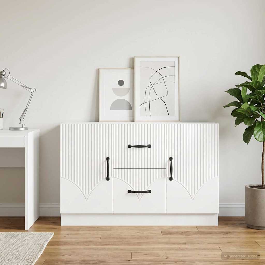 vidaXL Dressoir met lade Wit 89 x 34,5 x 57 cm Bewerkt hout