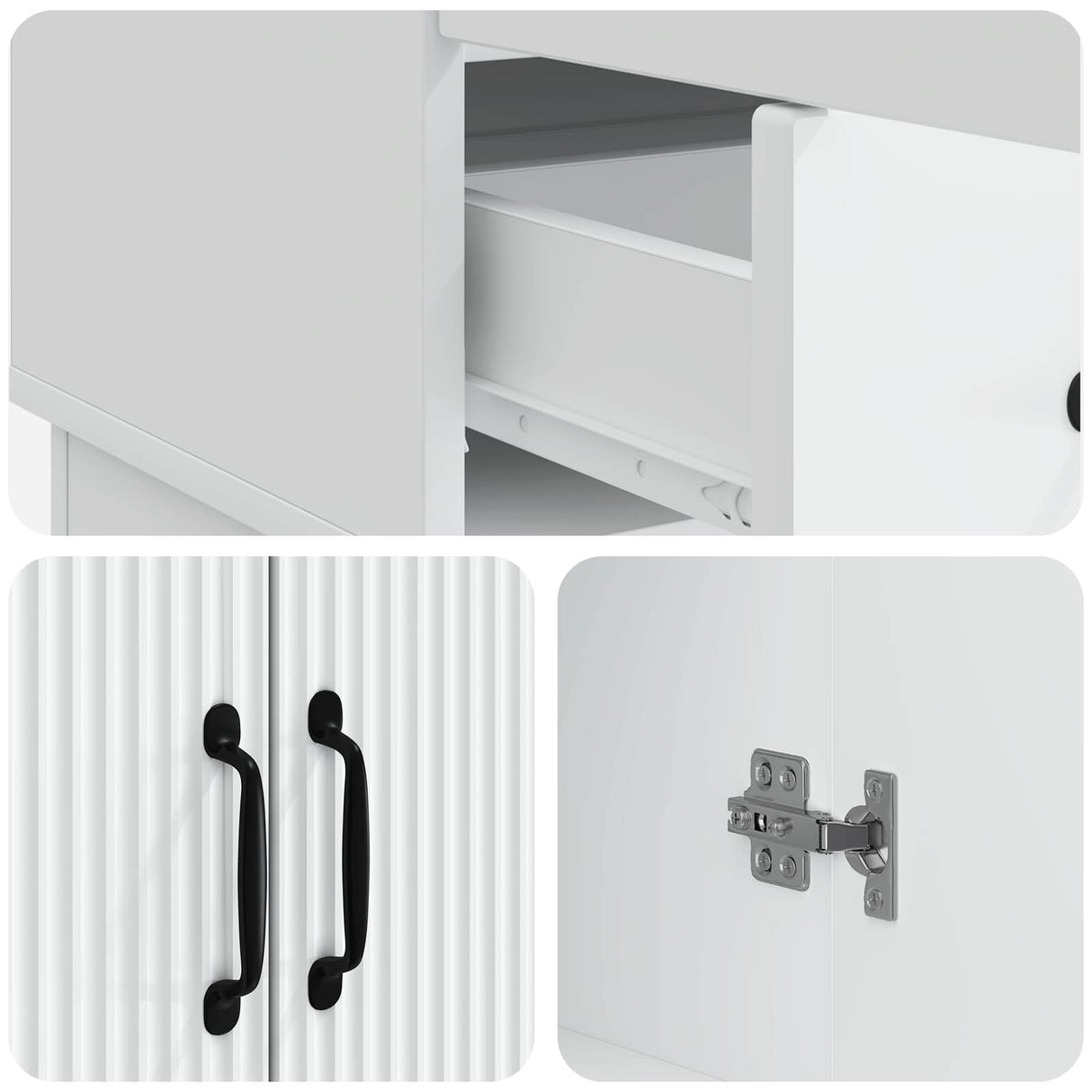 vidaXL Sideboard with Drawer White 66x34.5x92 cm Engineered Wood