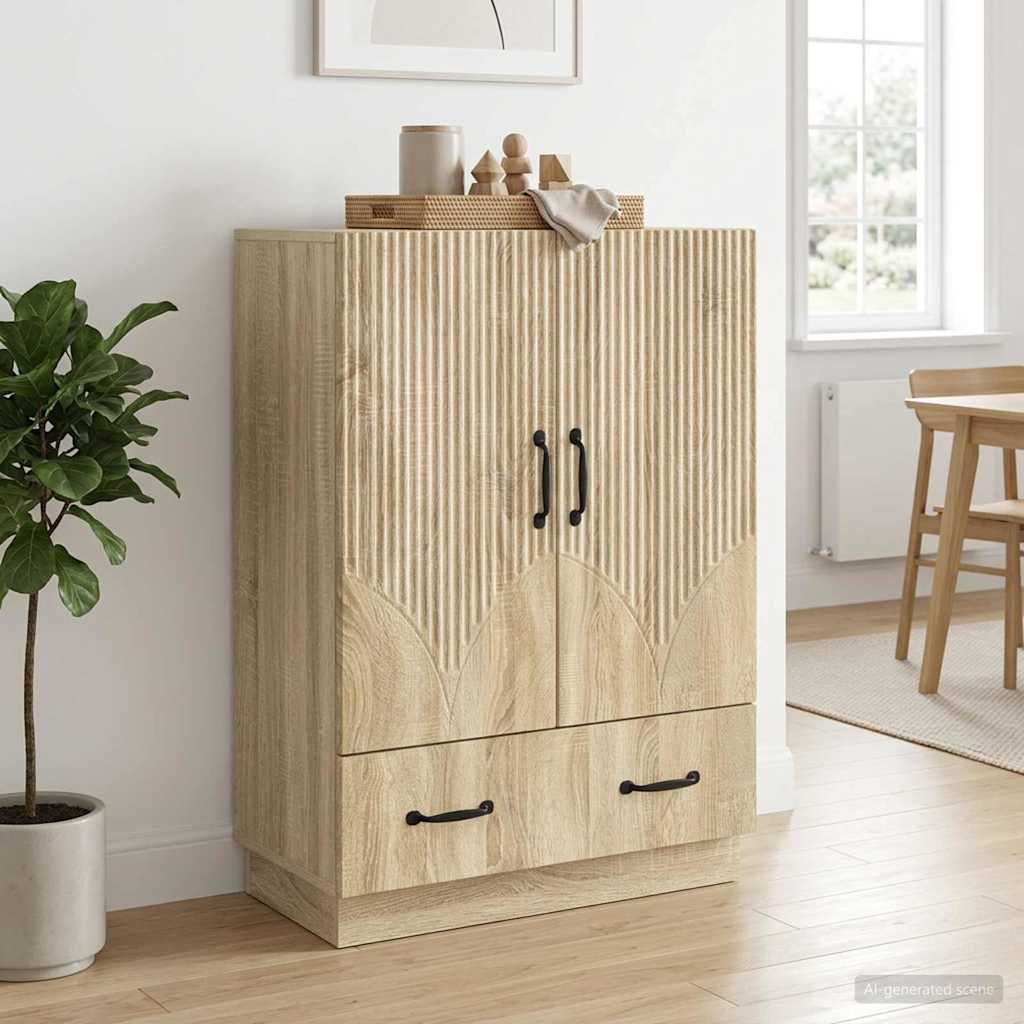 vidaXL Sideboard with Drawer White 66x34.5x92 cm Engineered Wood