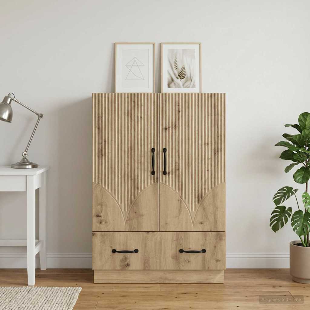 vidaXL Sideboard with Drawer White 66x34.5x92 cm Engineered Wood
