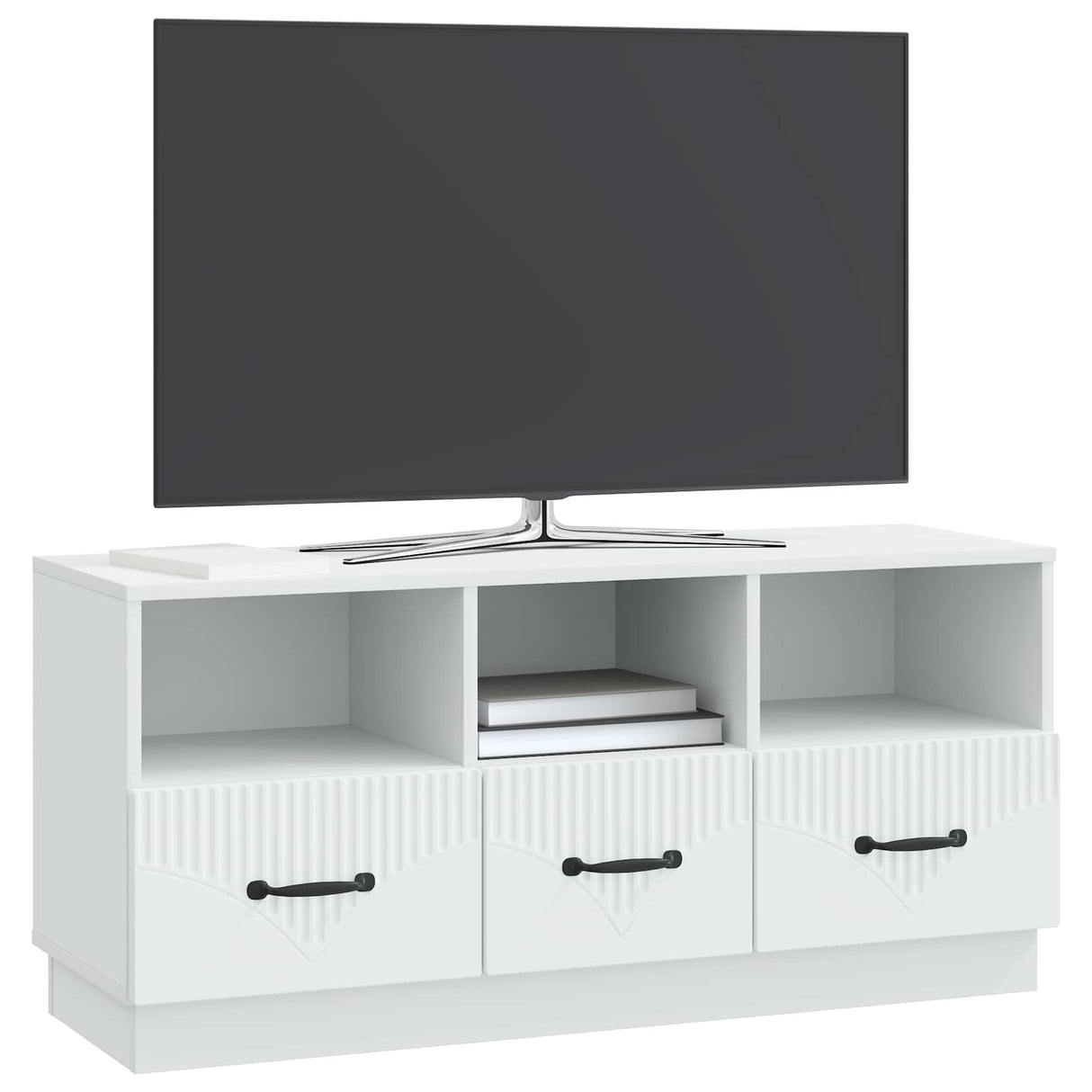 vidaXL TV Cabinet with Drawer White 102x34.5x47 cm Engineered Wood