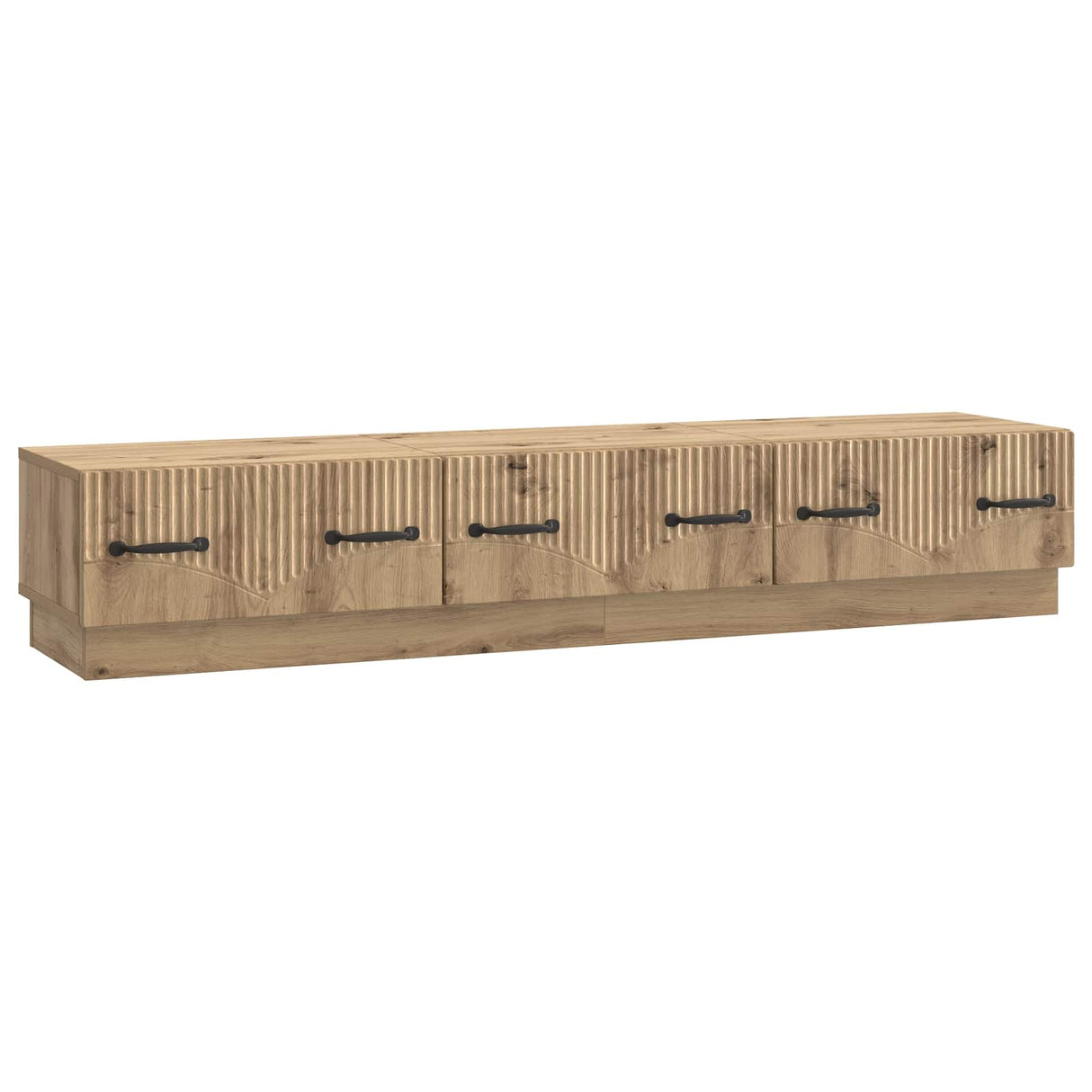 vidaXL TV Cabinet with Drawer Black 147 x 34.5 x 27 cm Engineered Wood