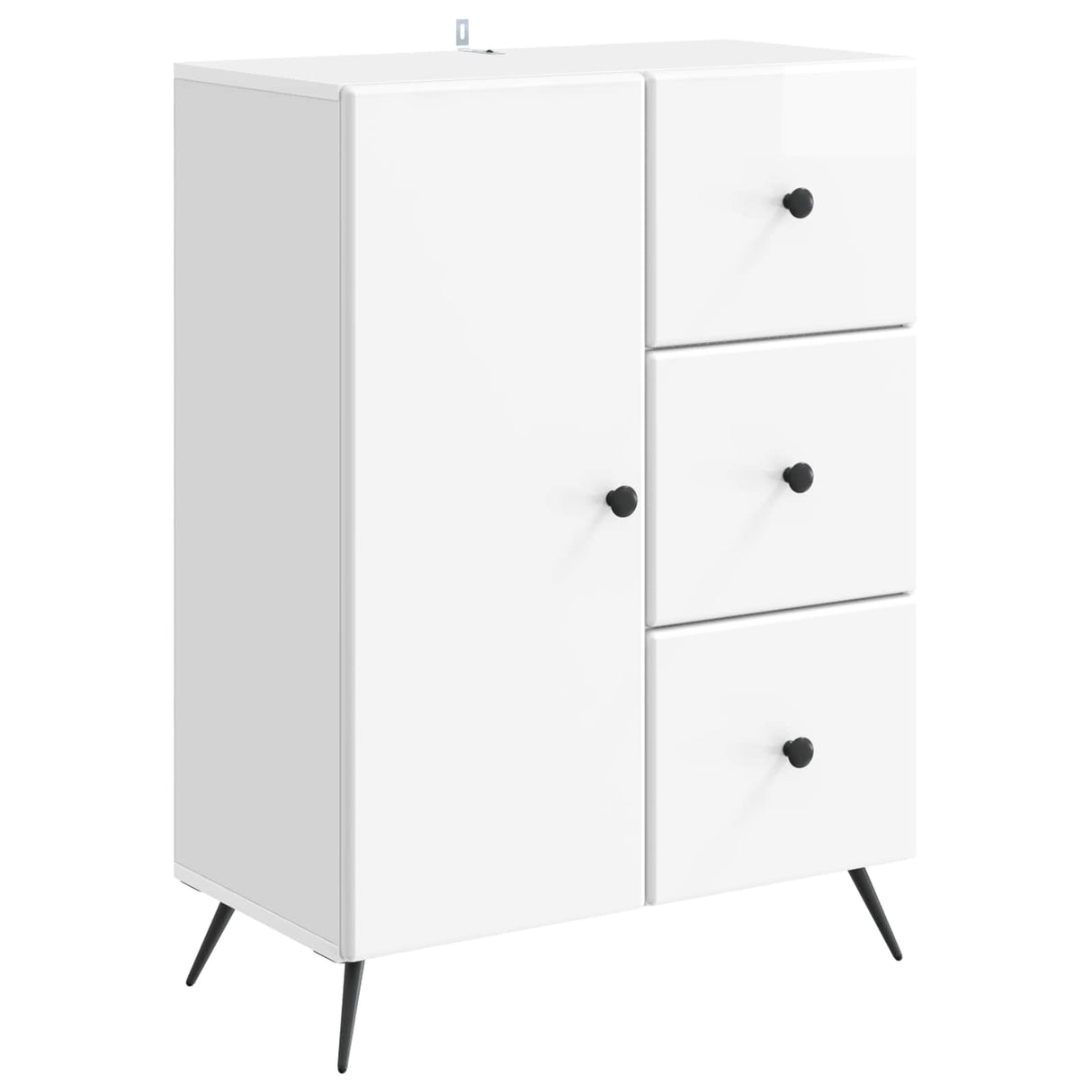 vidaXL Sideboard with drawer Black 66 x 34.5 x 90 cm Engineered wood