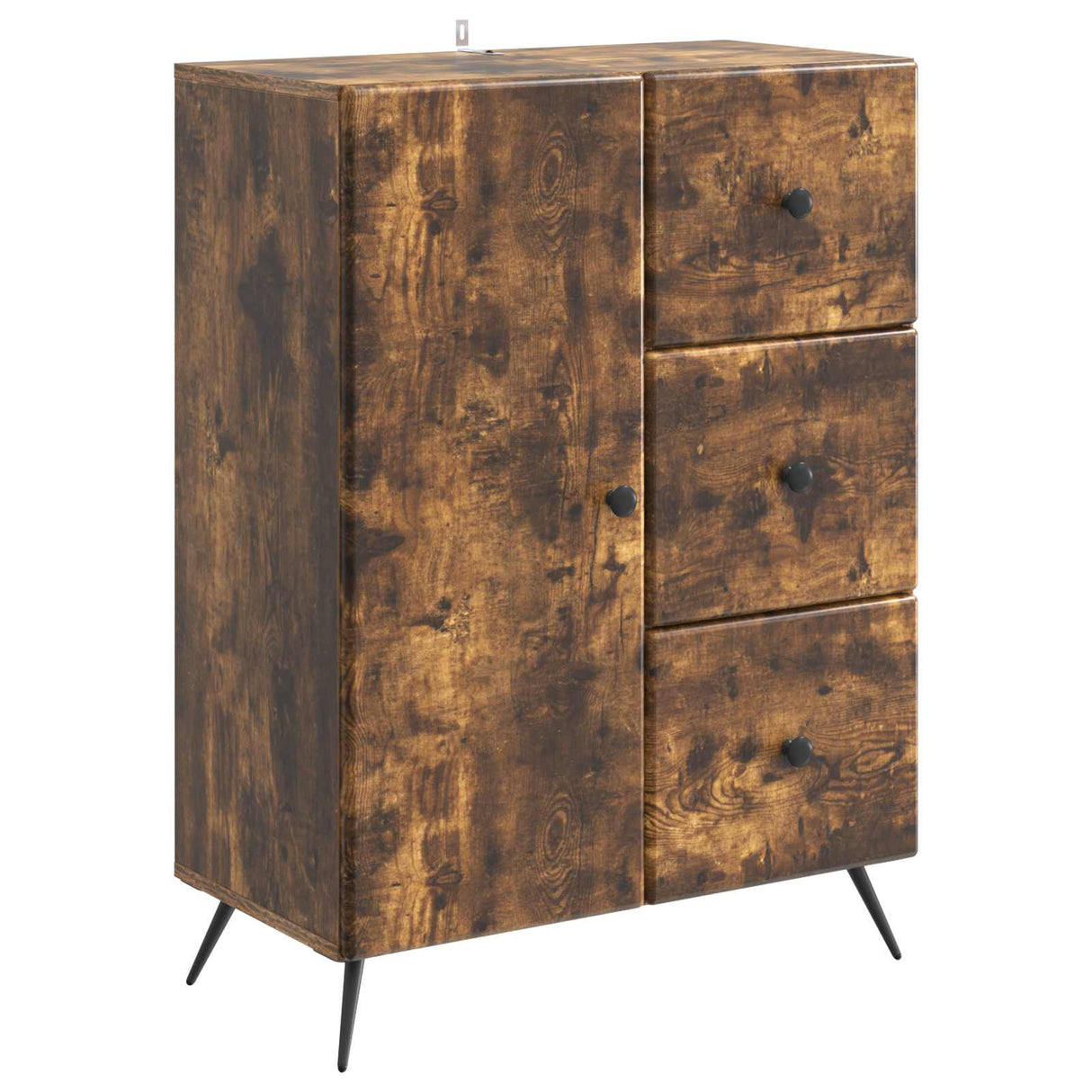 vidaXL Sideboard with drawer Black 66 x 34.5 x 90 cm Engineered wood