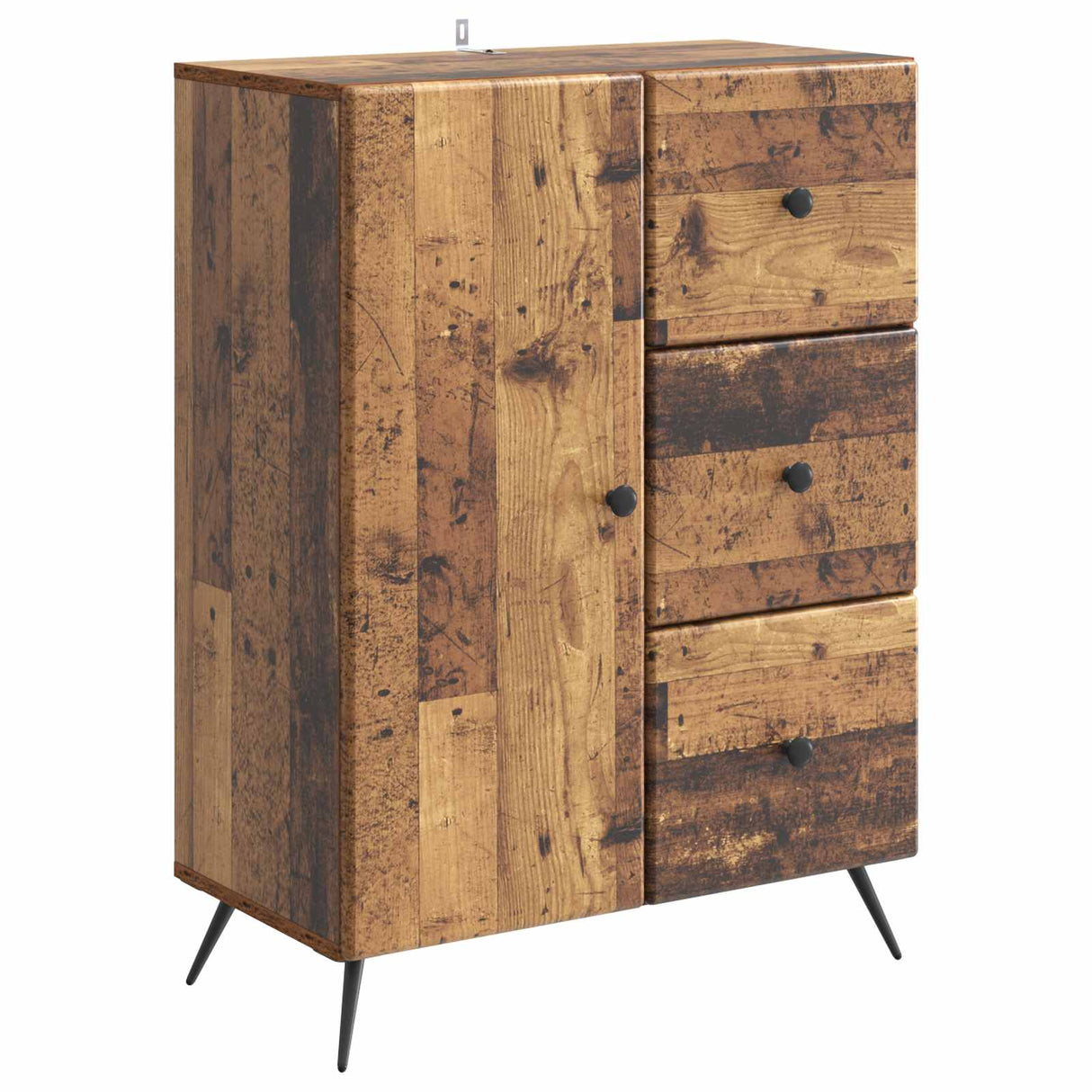 vidaXL Sideboard with drawer Black 66 x 34.5 x 90 cm Engineered wood