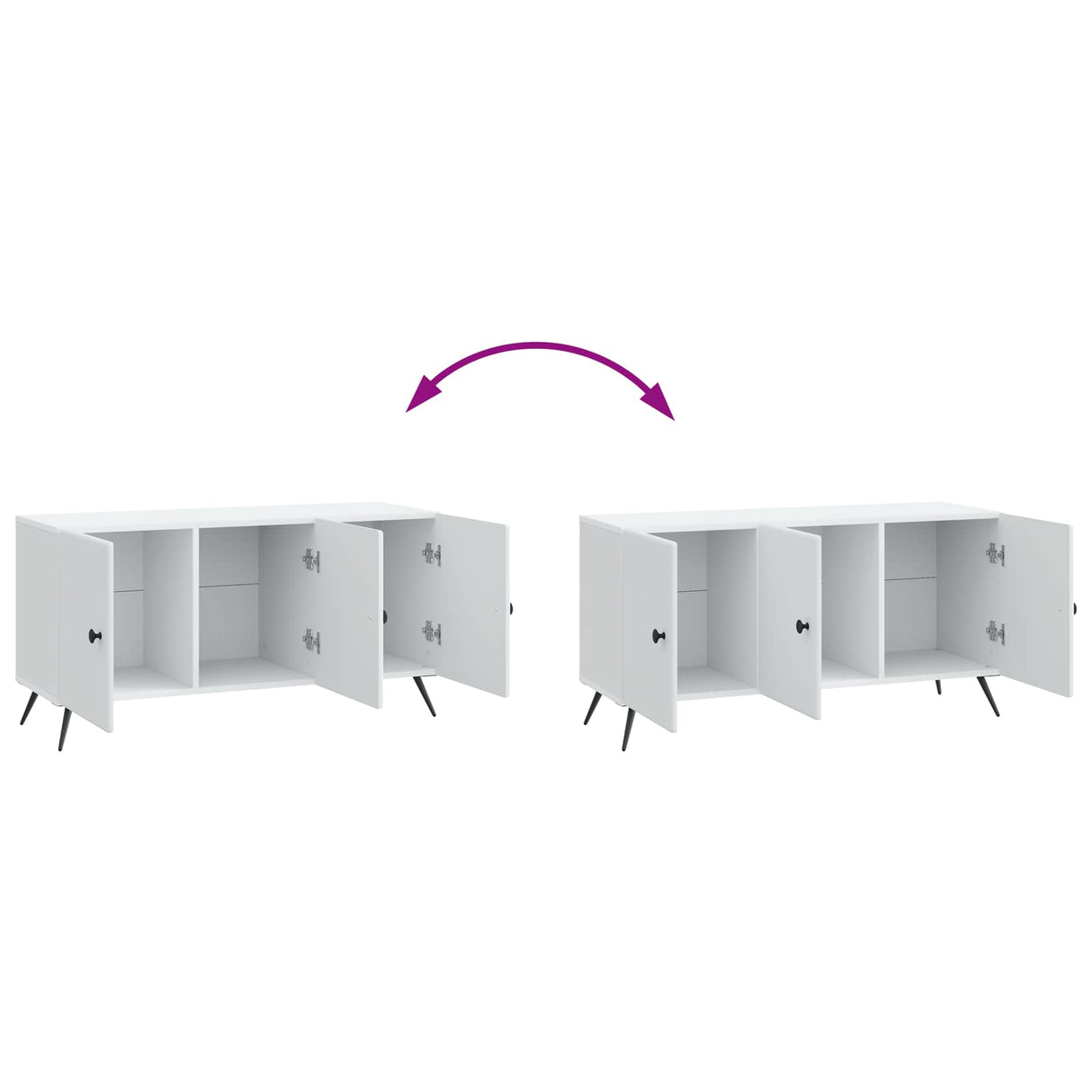 vidaXL TV Cabinet White 99 x 34.5 x 50 cm Engineered Wood