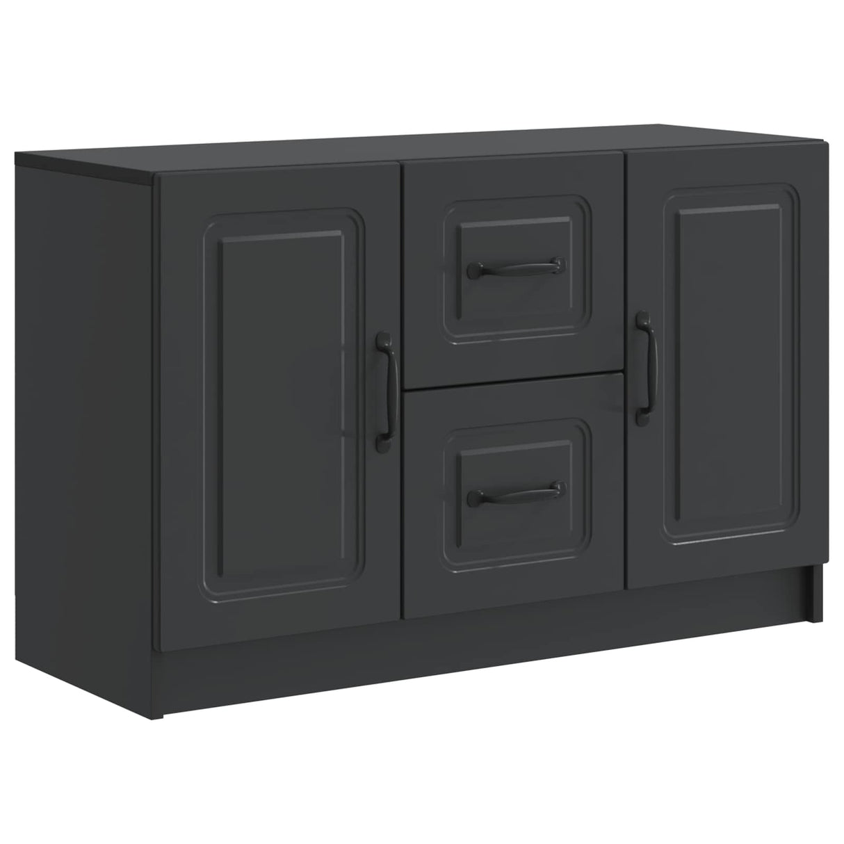 vidaXL Sideboard with Drawer Black 89x34.5x57 cm Engineered Wood