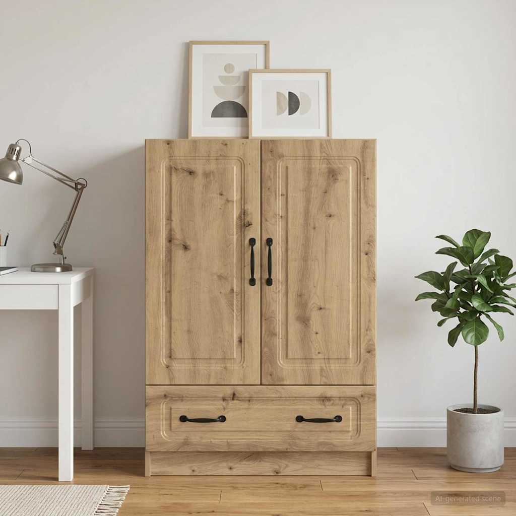 vidaXL Dressoir met lade Wit 66 x 34,5 x 92 cm Bewerkt hout