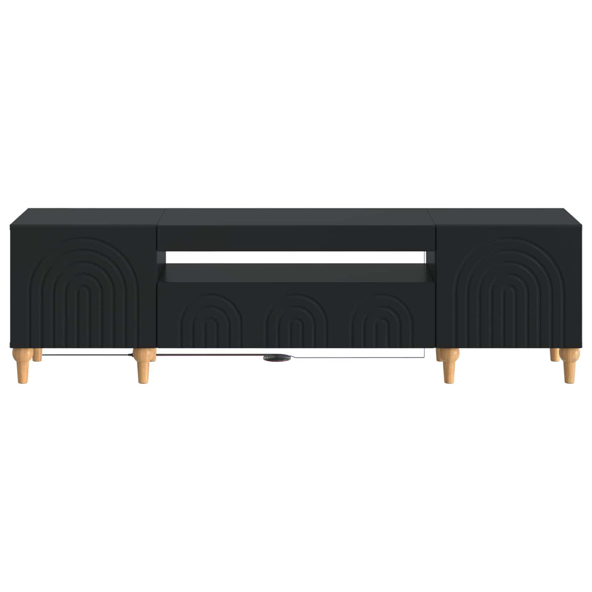 vidaXL LED tv-meubel Wit Bewerkt hout