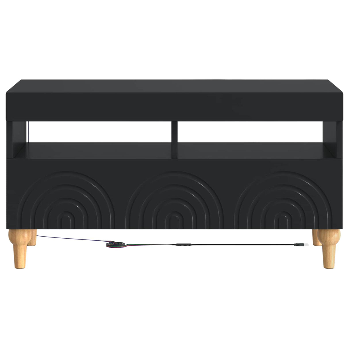 vidaXL LED tv-meubel Wit Bewerkt hout
