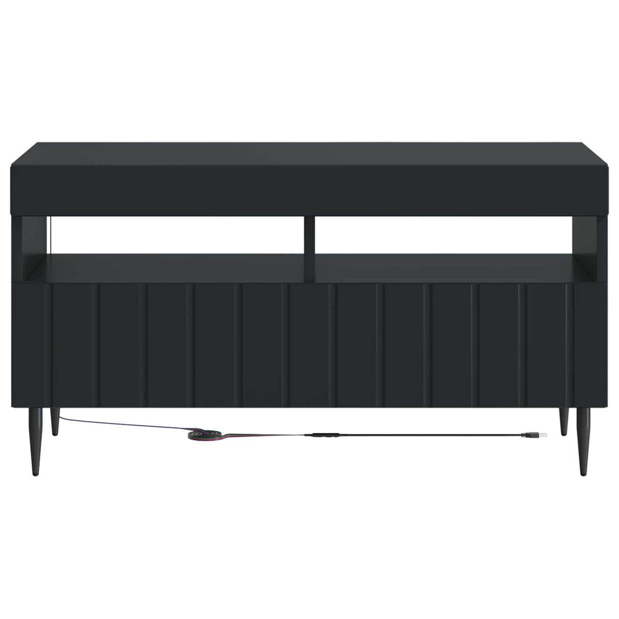 vidaXL LED tv-meubel Wit Bewerkt hout