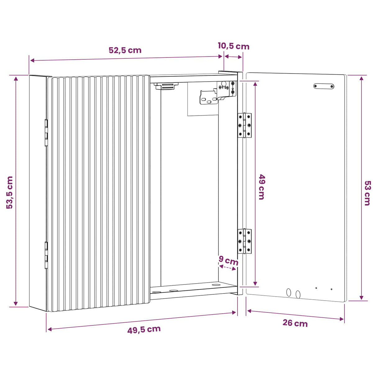 vidaXL Dartbord Kabinet ARNHEM Wit 52,5 x 10,5 x 53,5 cm Bewerkt hout